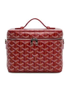 Coated Canvas Red Goyardine Muse Vanity Case