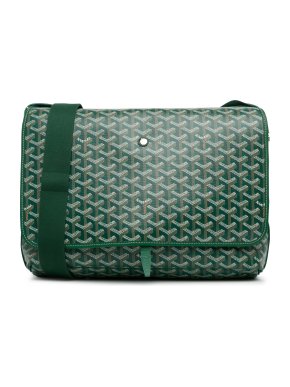 Green Coated Canvas Goyardine Capetien MM Messenger