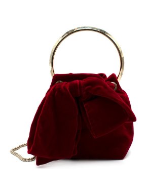 Jimmy Choo Red Velvet Bon Bon Bow Bag