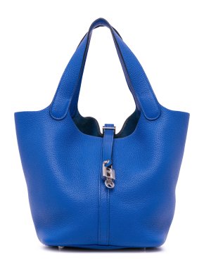 Hermes Blue Clemence Picotin Lock 22