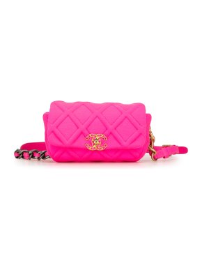 Chanel Hot Pink Quilted Jersey 19 Belt Bag