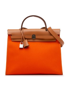 Hermes Orange Toile Herbag Zip 31