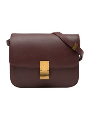 Celine Deep Red Medium Classic Box