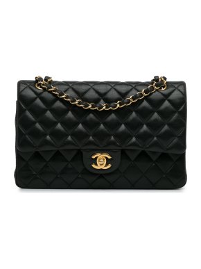 Chanel Black Quilted Lambskin Medium Classic Double Flap