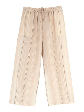 Dior Beige Linen  Blend Striped Trousers
