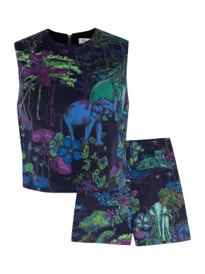 Dior Indian Purple Jungle Printed Cotton Co-Ord Set