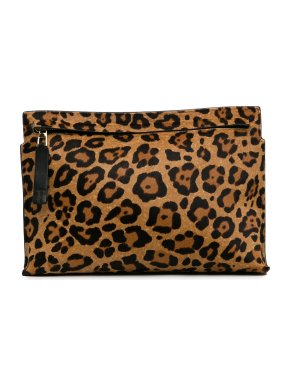 Loewe Leopard Print Pony Hair T Pouch