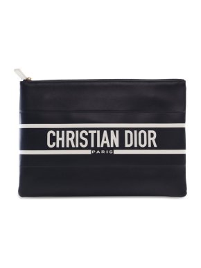 Dior Black Leather Vibe Clutch