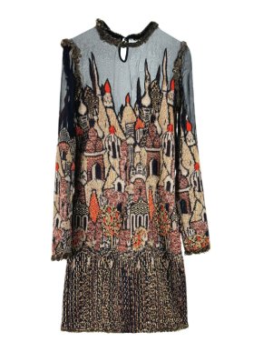 Chanel Embroidered Wool Midi Dress