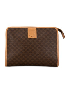 Celine Brown Macadam Clutch Bag