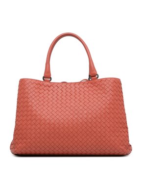 Bottega Veneta Orange Nappa Intrecciato Milano Tote