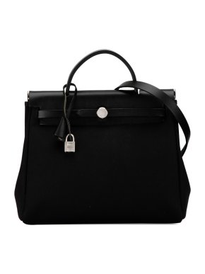 Hermes Black Toile Herbag 31