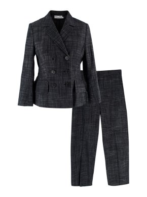 Christian Dior Grey Double Breasted Blazer and Trouser Suit