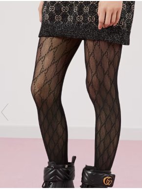 Gucci Black Interlocking GG Tights