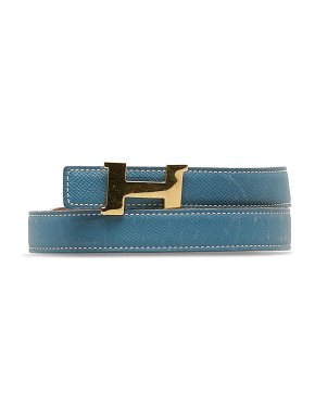 Hermes Blue Constance Reversible Belt