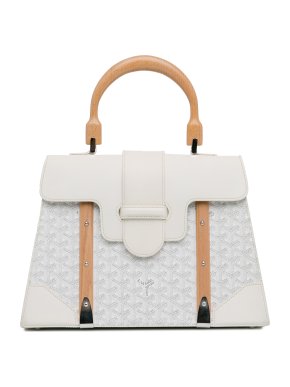 Goyard White Goyardine Saigon MM Top Handle
