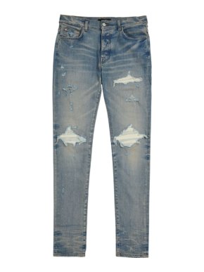 Amiri Clay Indigo Distressed Slim Jeans