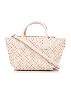 Bottega Veneta Pink Mini Intrecciato Cabat Tote