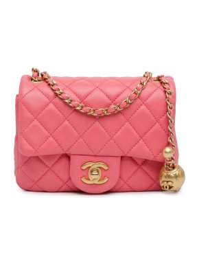 Chanel Pink Mini Square Pearl Crush Flap Bag