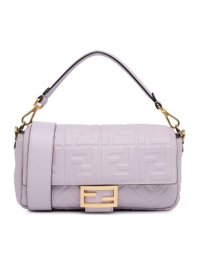 Fendi Lilac Zucca Embossed Baguette Bag