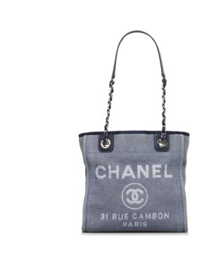 Chanel Blue Small Deauville Tote Bag