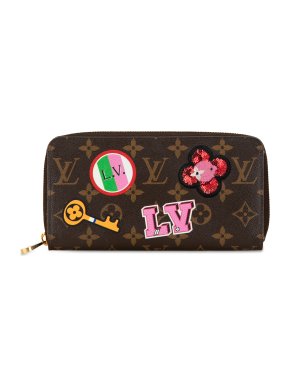 Louis Vuitton Coated Canvas And Leather Monogram Patches Zippy Long Wallet