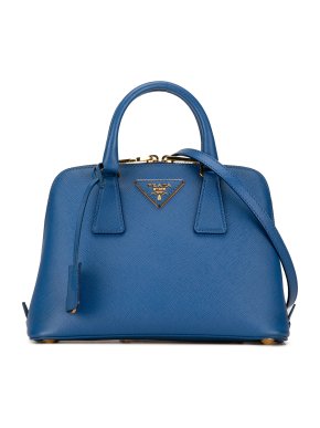 Prada Blue Small Saffiano Lux Promenade