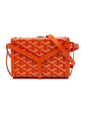 Goyard Orange Goyardine Minaudiere Trunk Bag