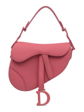 Dior Pink Mini Leather Saddle Bag