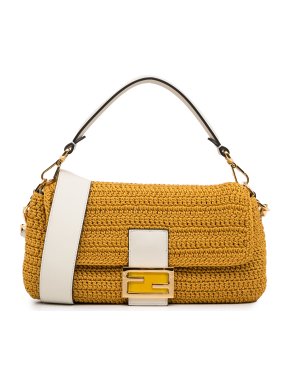 Fendi Crochet Raffia Baguette Bag