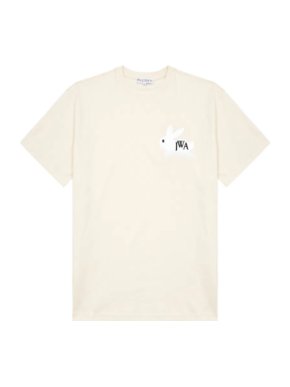 JW Anderson Cream Bunny Embroidery Logo T-Shirt