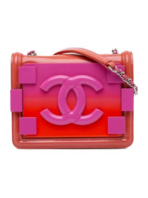 Chanel Mini Ombre Plexiglass and Patent Boy Brick Flap Bag
