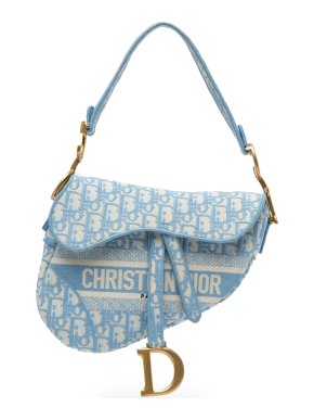 Dior Medium Oblique Canvas Saddle Bag