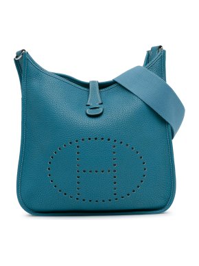 Hermes Blue Jean Clemence Evelyne III PM Crossbody Bags