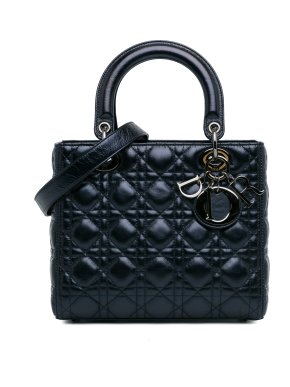 Dior Blue Medium Calfskin Cannage Lady Dior