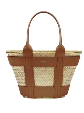 Demellier Natural/Tan Raffia Santorini Basket Bag