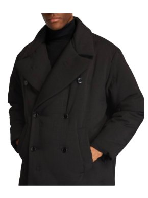 Barena Black Padded Peacoat Double-Breasted Jacket 1