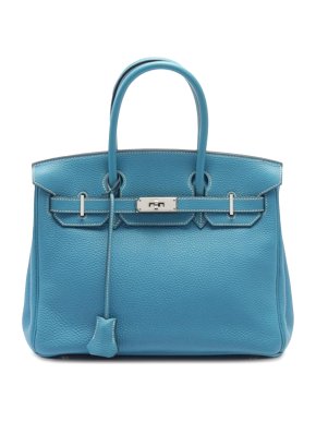 Hermes Birkin Retourne 30 in Blue Jean Togo Leather with Palladium Hardware