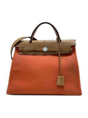 Hermes Orange Toile Herbag Zip 31