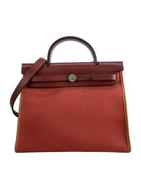 Hermes Red Toile Herbag Zip 31