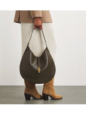 Polo Ralph Lauren Olive Leather Medium  Polo ID Shoulder Bag