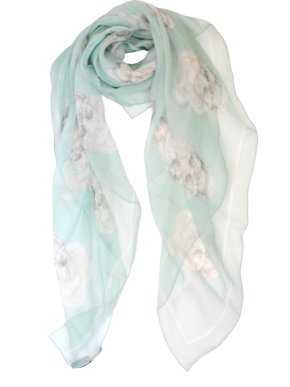 Alexander McQueen Green Skull Silk Scarf