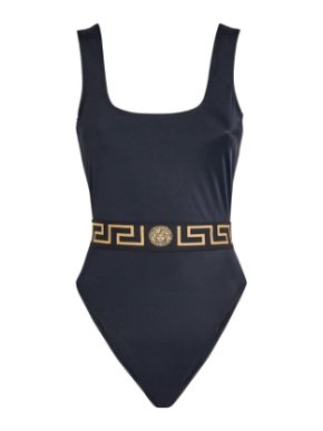 Versace Black Greca Printed Swimsuit