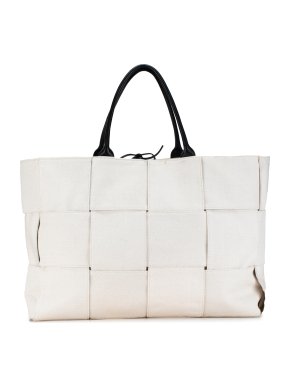 Bottega Veneta Large Maxi Intrecciato Canvas Arco Tote