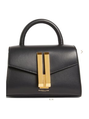 Demellier Black Nano Leather Montreal Top-Handle Bag