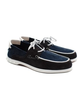 Christian Louboutin Navy Crosta Retournee Varsiboat Flats