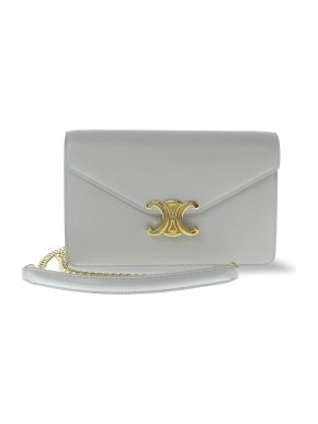 Celine Grey Triomphe Margo Wallet on Chain