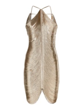 Cult Gaia 'Mara' Champagne Fringe Halter Mini Dress