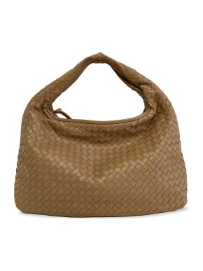 Bottega Veneta Brown Small Intrecciato Veneta Hobo Bag