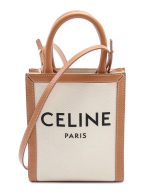 Celine Cream Mini Canvas Vertical Cabas Tote